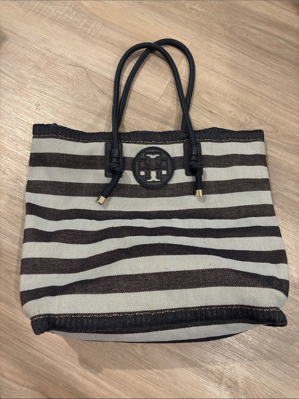 Tory Burch Canvas Striped nautical tote bag